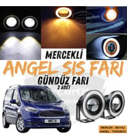 Ford Courier 2014-2023 Uyumlu Mercekli Angel Sis Farı Metal 76 mm Turuncu Halkalı Gündüz Farı 2 Adet