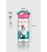 Renga Saga Unicorn Desenli 500 ml Tritan Çocuk Matara 912014 Pembe-Turkuaz