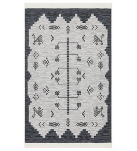 Bespoky Eberndorf Mavi Patchwork Pamuklu El Dokuması Alan Halısı