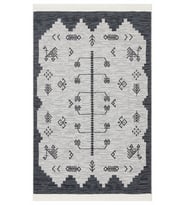 Bespoky Eberndorf Mavi Patchwork Pamuklu El Dokuması Alan Halısı