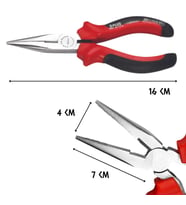 Cer-Pa Norm X-Plus Düz Kargaburun Uzun Pense 160 mm. (Kırmızı)