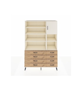 Hyperion Dolap 8 Raflı 8 Çekmeceli Tek Kapaklı  132x44x195 Aytaşı-Aytaşı/Çam