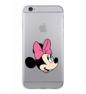 Apple iPhone 6S Plus Uyumlu Kapak Minnie Mouse Tasarımlı Şeffaf Silikon Kılıf