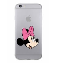 Apple iPhone 6S Plus Uyumlu Kapak Minnie Mouse Tasarımlı Şeffaf Silikon Kılıf