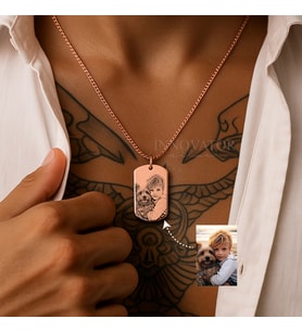 KİŞİYE ÖZEL FOTOGRAF BASKILI KOLYE RESİMLİ KOLYE (Rose - Gold)