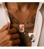 KİŞİYE ÖZEL FOTOGRAF BASKILI KOLYE RESİMLİ KOLYE (Rose - Gold)