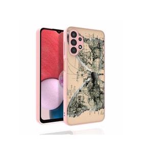 Samsung Galaxy A13 4G Uyumlu Kılıf Desenli Kamera Korumalı Parlak Zore Nora Kapak