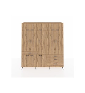 Hyperion Gardrop 8 Raflı 4 Çekmeceli 3 Askılı 220x44x243 Çam-Çam/Çam
