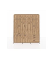 Hyperion Gardrop 8 Raflı 4 Çekmeceli 3 Askılı 220x44x243 Çam-Çam/Çam