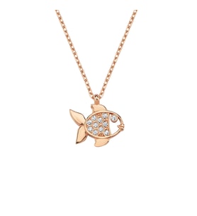 Rose Gümüş Mini Balık Kolye