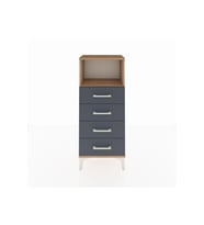 Arges Komodin Tek Raflı 4 Çekmeceli 44x30x106 Çam-Antrasit