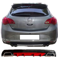 Opel Astra J HB Kırmızı Difüzör Çiftli Kare Egzoz Görünümlü D Tip Difizör