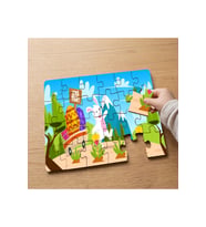 Paskalya Tavşanı ve Renkli Yumurtalar Tasarımlı 24 Parça Ahşap Çocuk Puzzle