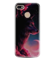General Mobile GM8 Go GM9 GM20 Pro Plus Kılıf Desemli Silikon Wolf and Moon 1380