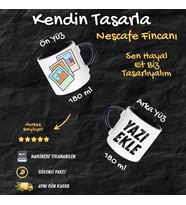 Kişiye Özel Nescafe Fincanı – 180 ml (Fotoğraflı) (Siyah Beyaz)