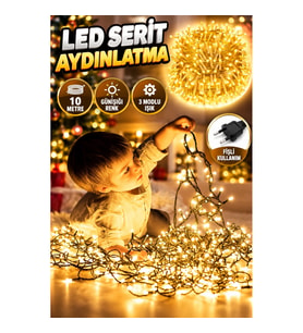 10 Metre Günışığı LED Şerit Aydınlatma – Fişli ve 3 Modlu Dekoratif Işık