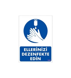 Uyari Levhalari "ellerinizi Dezenfekte Edin" Pvc 25*35 (Çok Renkli)