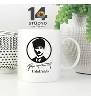 Stüdyo 14 Kişiye Mustafa Kemal Atatürk Siluetli İsim Soy İsim Kupa - Mug 02