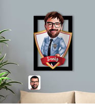 BK Gift Kişiye Özel İsimli Erkek Polis Karikatürlü 3D Ahşap Tablo-1