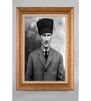EV İŞYERİ OFİS İÇİN ALTIN ÇERÇEVELİ PASPARTULU ATATÜRK TABLO S13