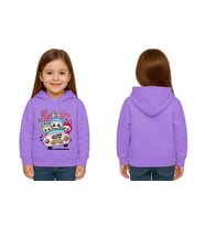 Unisex Labubu Baskılı Çocuk Swaetshirt Kapüşonlu 3 İplik Şardonlu (Lila)