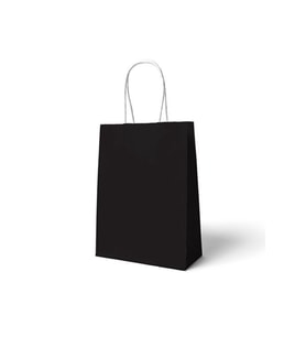 18x8x24 Büküm Saplı Çanta Siyah 10 Lu