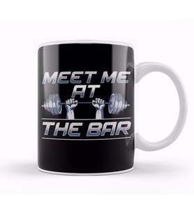 Meet Me At The Bar Motivated Weightlifting Gym Pun Kupa Bardak Porselen