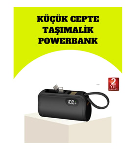 Mey İthalat® Dahili Type-C Konektörlü Mini 2000mAh Powerbank