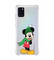 Samsung Galaxy A21s   Köşe Korumalı Antişok Kapak Mickey Mouse Tasarımlı Şeffaf  Kılıf