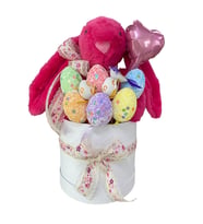 Solemia Premium Paskalya Temalı 45 cm Fuşya Bunny Tavşan Hediye Kutusu (Fuşya-Pembe)