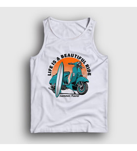 Presmono Unisex Beyaz Summer Lambretta Motorsiklet Scooter Atlet 444563tt