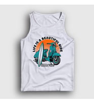 Presmono Unisex Beyaz Summer Lambretta Motorsiklet Scooter Atlet 444563tt
