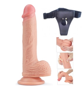 Lovetoy Nature Cock Serisi Özel Çift Katmanlı 21 Cm Belden Bağlamalı Penis