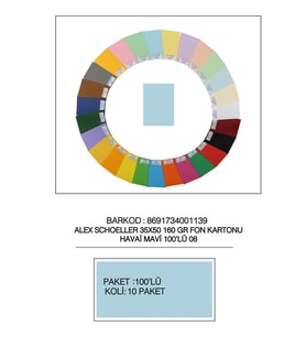 Alex Schoeller Fon Kartonu 160 GR 35x50 08 Havai Mavi
