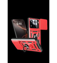 Mi 15 Pro Kılıf Pars Lens Yüzüklü Silikon - Kırmızı