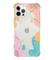 Apple iPhone 12 ProMax Uyumlu Köşe Korumalı Antişok  Kapak Karışık Renkler Tasarımlı Şeffaf  Kılıf