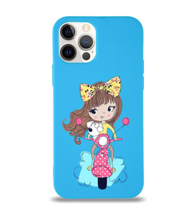 Apple iPhone 12 Pro Max Uyumlu Lansman Kılıf Vespagirl Tasarımlı Altı Kapalı İçi Kadife Kaplı  Kapak (Şeffaf)