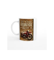Eski Tarz Motosiklet Yarışı Temalı Retro Kupa Bardak