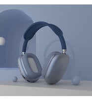 P9 Bluetooth 5.3 Subwoofer Stereo Spor Mic Oyun Spor Kulak Üstü Kulaklık Mavi