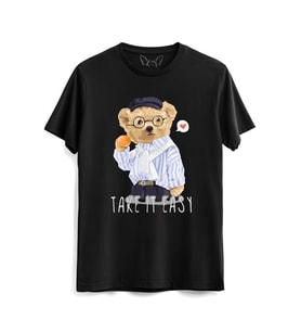 Take İt Easy Tedy Bear Siyah Tshirt
