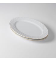 GÜRAL PORSELEN Alfa 2 Parça 30 Cm Kayık Tabak Mat Gold
