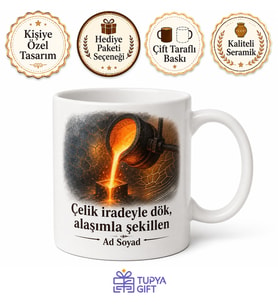 Metalurji Malzeme Mühendisliği Dökümhane Alaşım Mikroyapı Temalı Hediye Kupa Bardak