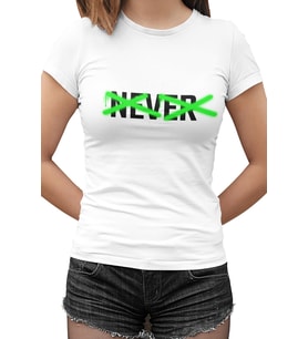 Never Never Beyaz Kadın Tshirt