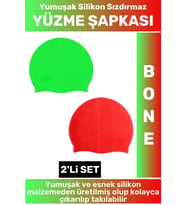 Özel Üretim Su Geçirmez Elastik Yumuşak Yüzücü Havuz Deniz Yüzme Şapkası Silikon Bone 2'Li SET