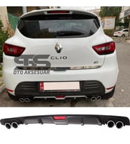 Renault Clio 4 Difüzör Arka Tampon Eki 4 Egzoz Çıkışlı Siyah