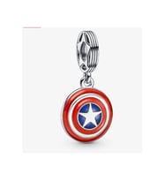 Marvel The Avengers Captain America Shield Sallantılı Charm (Gümüş)