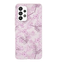 Samsung Galaxy A53 Uyumlu Kapak Floral Pudra Tasarımlı Şeffaf Silikon Kılıf