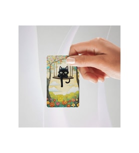 Salıncaktaki Sevimli Kedi Kredi/banka Kartı Kaplama Sticker tekli
