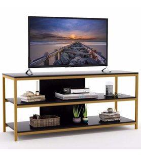 Zizuva Tasarım Siyah Gold Tv Ünitesi&Sehpası