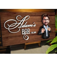 BK Gift Kişiye Özel Karikatürlü Kabartma Tasarım Ceviz Ahşap Bar Tabelası, Home Bar Tabela, Rustik Ev Dekorasyonu, Duvar Dekoru-8